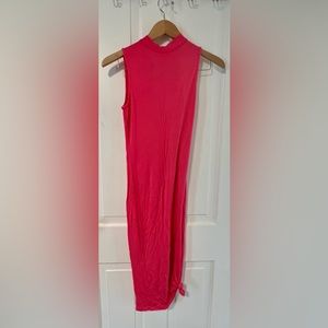 Bright Coral Fitted Bodycon Dress